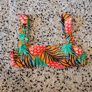NWOT Aerie Pineapple Tropical Bikini Top Small
